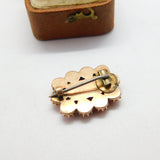 Georgian 9ct Rose Gold, Red Coral & Woven Hair Mourning Brooch Antique c1800