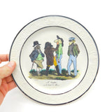 French Satirical Abolitionist Plate 'Le recruteur ou le traite des blancs' Choisy c1840