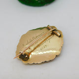 Victorian 9ct Gold, Black Enamel & Hair Mourning Brooch Antique 1852