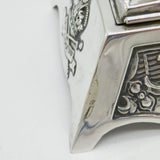 Edwardian Sterling Silver British Military Campaign Inkwell Antique London
