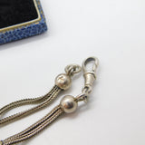 Victorian Sterling Silver Acorn Form Albertina Bracelet with Tassel Antique 1860