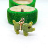 Victorian 9ct Gold Mounted Connemara Marble Pig Charm Antique c1880