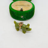 Victorian 9ct Gold Mounted Connemara Marble Pig Charm Antique c1880