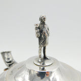 19th Century Danish Sterling Silver & Bohemian Cranberry Glass Stein Antique