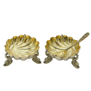 Victorian Pair of Sterling Silver Dolphin Salt Cellars Antique 1868 Sheffield