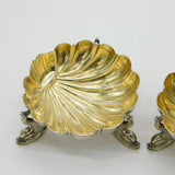 Victorian Pair of Sterling Silver Dolphin Salt Cellars Antique 1868 Sheffield