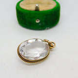 George III 15ct Yellow Gold Faceted Rock Crystal Pendant Antique c1820