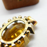 Victorian 15ct Gold, Pearl & Emerald Cut Citrine Drop Pendant c1890 Antique