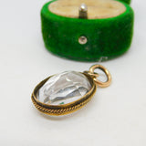 George III 15ct Yellow Gold Faceted Rock Crystal Pendant Antique c1820