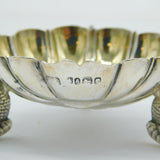 Victorian Pair of Sterling Silver Dolphin Salt Cellars Antique 1868 Sheffield