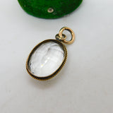 George III 15ct Yellow Gold Faceted Rock Crystal Pendant Antique c1820