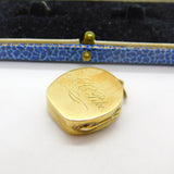 Victorian Yellow Metal & Seed Pearl Good Luck Horseshoe Locket 'A.C Pike' c1860