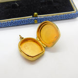 Victorian Yellow Metal & Seed Pearl Good Luck Horseshoe Locket 'A.C Pike' c1860