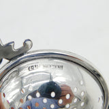 Sterling Silver Tea Strainer on Bowl Vintage 1962 Birmingham