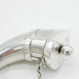 Victorian Sterling Silver Novelty Horn Form Vinaigrette Antique 1888 Chester