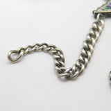 Victorian Sterling Silver & Floral Enamel Chatelaine Fob Antique c1880