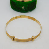 9ct Yellow Gold Baby Christening Bangle Bracelet Vintage 1976 London