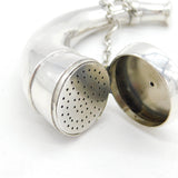 Victorian Sterling Silver Novelty Horn Form Vinaigrette Antique 1888 Chester