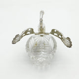 Sterling Silver & Cut Glass Winged Swan Trinket Dish Vintage 1966 London