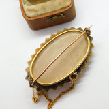 Victorian 14ct Gold, Seed Pearl & Jet Starburst Mourning Brooch c1860 Antique