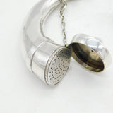 Victorian Sterling Silver Novelty Horn Form Vinaigrette Antique 1888 Chester
