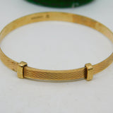 9ct Yellow Gold Baby Christening Bangle Bracelet Vintage 1976 London