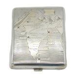 20th Century Sterling Silver Indian Region Map Cigarette Case Antique c1920