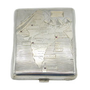 20th Century Sterling Silver Indian Region Map Cigarette Case Antique c1920