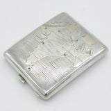 20th Century Sterling Silver Indian Region Map Cigarette Case Antique c1920