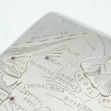 20th Century Sterling Silver Indian Region Map Cigarette Case Antique c1920