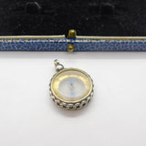 Victorian Sterling Silver Working Compass Fob Pendant Antique 1901 Chester