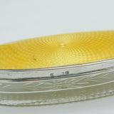 Sterling Silver Yellow Guilloche Enamel Four Piece Vanity Set 1924 Antique Deco