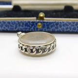 Victorian Sterling Silver Working Compass Fob Pendant Antique 1901 Chester