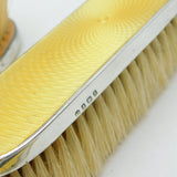 Sterling Silver Yellow Guilloche Enamel Four Piece Vanity Set 1924 Antique Deco