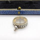Victorian Sterling Silver Working Compass Fob Pendant Antique 1901 Chester