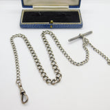Victorian Sterling Silver Graduating Albert Link Watch Chain Antique 1897