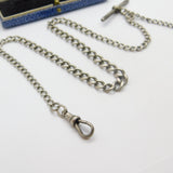 Victorian Sterling Silver Graduating Albert Link Watch Chain Antique 1897