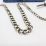 Victorian Sterling Silver Graduating Albert Link Watch Chain Antique 1897