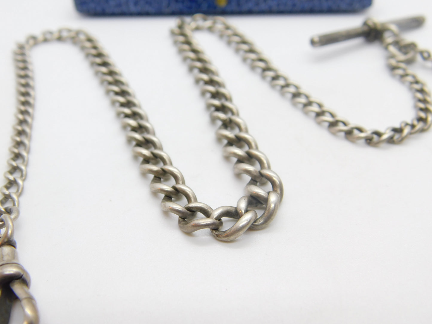 Victorian Sterling Silver Graduating Albert Link Watch Chain Antique 1897