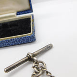 Victorian Sterling Silver Graduating Albert Link Watch Chain Antique 1897