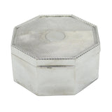 Sterling Silver Large Engine Turned Octagonal Jewellery Box Antique 1915 Deco