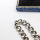 Victorian Sterling Silver Graduating Albert Link Watch Chain Antique 1897