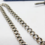 Victorian Sterling Silver Graduating Albert Link Watch Chain Antique 1897