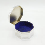 Sterling Silver Large Engine Turned Octagonal Jewellery Box Antique 1915 Deco