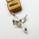 .800 Silver & Colourful Enamel Parrot on Perch Statement Brooch c1990 Vintage