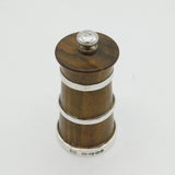 Sterling Silver Mounted Carved Wooden Pepper Grinder Vintage 2007 London