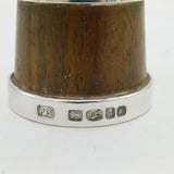 Sterling Silver Mounted Carved Wooden Pepper Grinder Vintage 2007 London