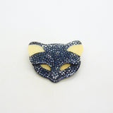 Lea Stein Paris Early Plastic Cat Face Mask Stylistic Brooch Vintage c1950