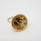 9ct Yellow Gold Ringing Bell Charm Pendant Vintage c1970