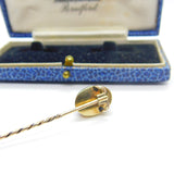 Victorian 9ct Gold & Cabochon Almandine Garnet Set Stick Pin Antique c1860